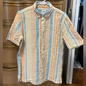 Zara - Mens - Textured Stripe Shirt - Medium